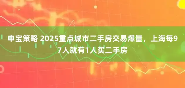 申宝策略 2025重点城市二手房交易爆量，上海每97人就有1人买二手房